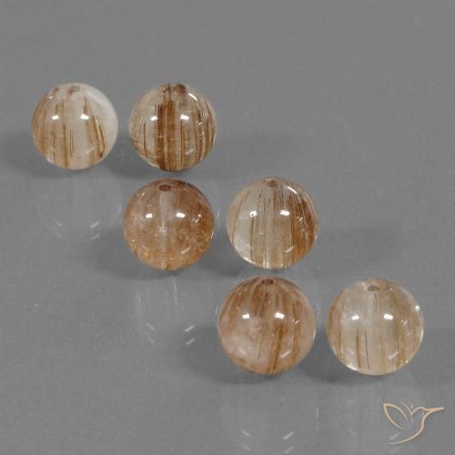 33.37ctw Natural Clear and Gold-Bronze Rutile Quartz, Sphere / Ball, Transparent