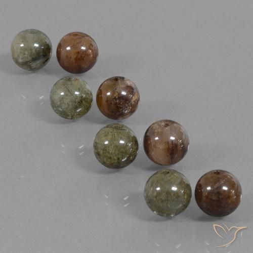 36.32 ct Drilled Sphere Rutile Quartz, 8.5 mm From India, Photo A