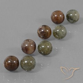 36.32 ctw Multicolor Rutile Quartz Stones, Natural Rutile Quartz in Drilled Sphere Shape for Sale