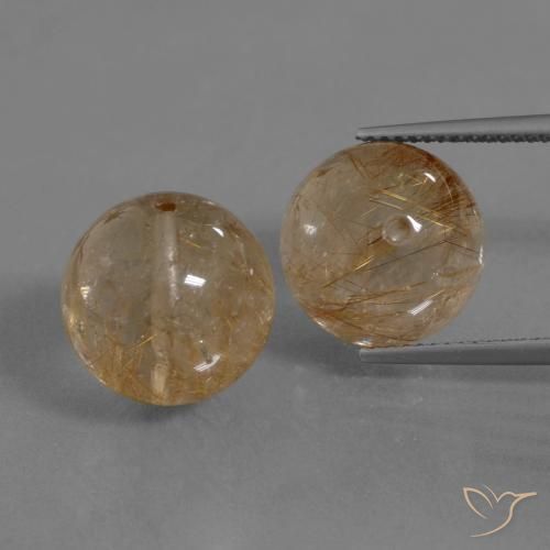 28.98ctw Natural Very Light Brown Rutile Quartz, Sphere / Ball, Transparent