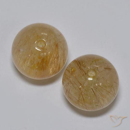 10.76ctw Natural Light Tawny Brown Rutile Quartz, Sphere / Ball, Transparent