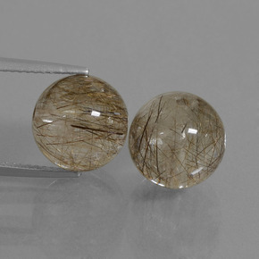 Marrón claro Cuarzo Rutilado Gema - 8.4ct Esfera perforada (ID: 434978)