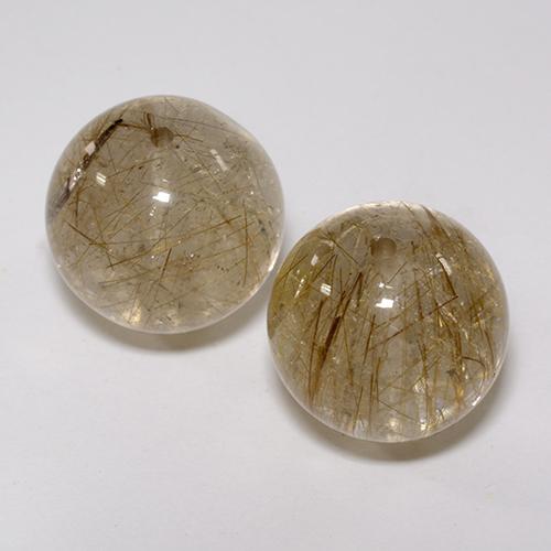 14.3ct Drilled Sphere Colorless Golden Rutile Quartz Gem for sale 14.3ct Drilled Sphere Colorless Golden Rutile Quartz Gem (ID: 435021)