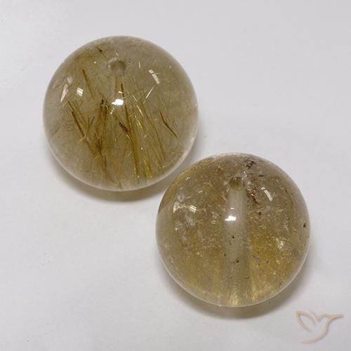 27.60ctw Natural Very Light Golden-Brown Rutile Quartz, Sphere / Ball, Transparent