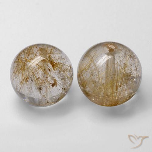 27.14 ct Drilled Sphere Rutile Quartz, 12.3 mm From India, Photo A