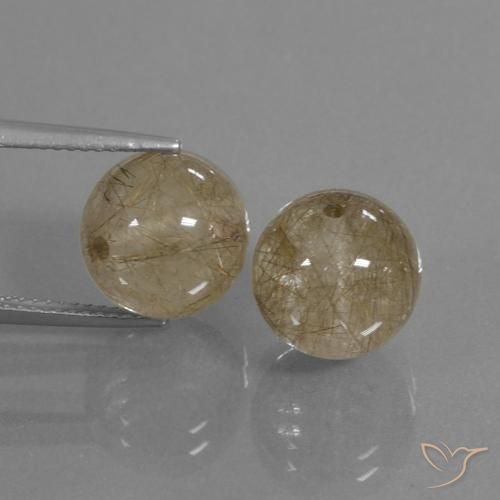15.89ctw Natural Light Brown Rutile Quartz, Sphere / Ball, Transparent