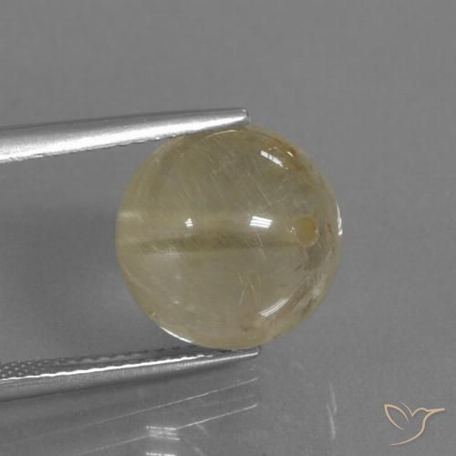 10.33 ct Drilled Sphere Rutile Quartz, 11.4 mm From India, Photo A