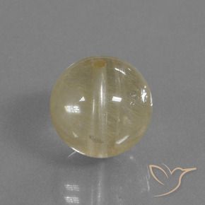 10.33 ct Yellow Rutile Quartz Stone, Natural Rutile Quartz in Drilled Sphere Shape for Sale