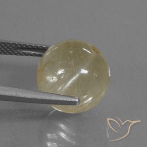 Rutile Quartz Gemstone in 11 mm (calibrated) Size for Sale, Rutile Quartz Stone in Light Yellow Color