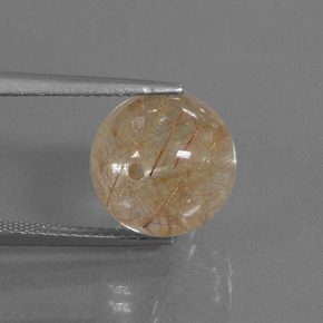 Warmes Braun Rutilquarz Edelstein - 10.5ct Durchbohrte Kugel (ID: 435126)