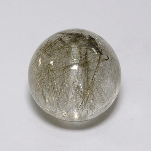 Claro con inclusiones Cuarzo Rutilado Gema - 10.8ct Esfera perforada (ID: 435128)