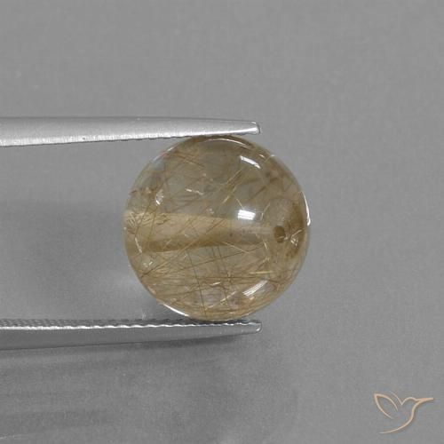 10.50ct Natural Very Light Golden-Brown Rutile Quartz, Sphere / Ball, Transparent