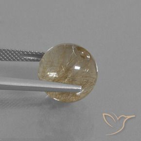 Rutile Quartz Gemstone in 11 mm (calibrated) Size for Sale, Rutile Quartz Stone in Very Light Golden-Brown Color