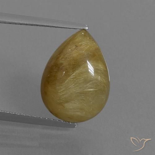 6.05 ct Pear Rutile Quartz, 14.8 x 10.9 mm From India, Photo A