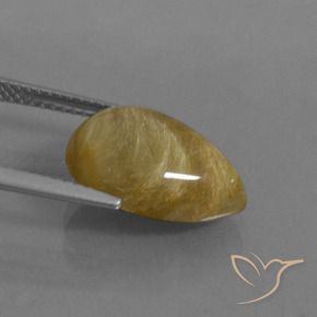 Rutile Quartz Gemstone in 14.8 x 10.9 mm Size for Sale, Rutile Quartz Stone in Very Light Golden-Brown Color