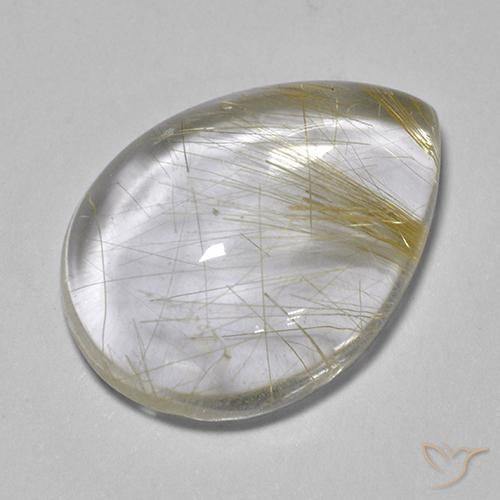 6.04ct Natural Light Yellow Rutile Quartz, Pear Shape, Transparent