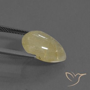 Rutile Quartz Gemstone in 14.9 x 10.9 mm Size for Sale, Rutile Quartz Stone in Light Earthy Yellow Color