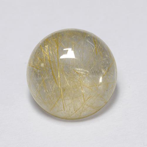 Светло-желтый Рутиловый Кварц Камень - 7.3ct Круглый Кабошон (ID: 435348)