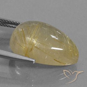 Rutile Quartz Gemstone in 19.4 x 14.3 mm Size for Sale, Rutile Quartz Stone in Very Light Golden-Brown Color