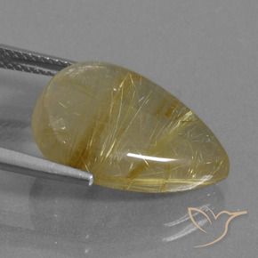 Rutile Quartz Gemstone in 19.1 x 14.1 mm Size for Sale, Rutile Quartz Stone in Very Light Golden-Brown Color