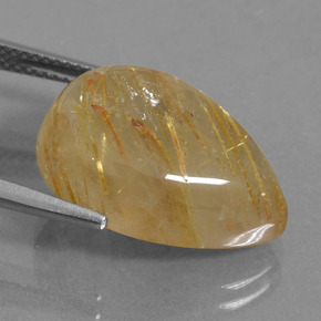 Rutile Quartz Gemstone in 19.6 x 14.4 mm Size for Sale, Rutile Quartz Stone in Medium Gold Color