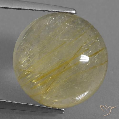 10.86ct Natural Light Yellow Rutile Quartz, Round, Transparent
