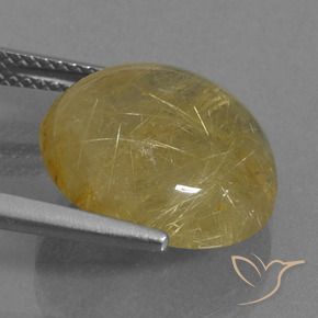 Rutile Quartz Gemstone in 15 mm (calibrated) Size for Sale, Rutile Quartz Stone in Very Light Golden-Brown Color