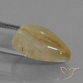 Rutile Quartz Gemstone in 19 x 13.9 mm Size for Sale, Rutile Quartz Stone in Very Light Golden-Brown Color