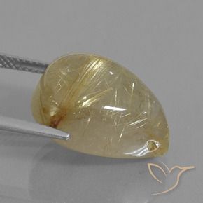 Rutile Quartz Gemstone in 18.7 x 13.9 mm Size for Sale, Rutile Quartz Stone in Very Light Golden-Brown Color