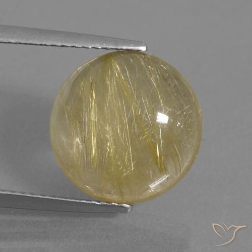 7.13ct Natural Very Light Golden-Brown Rutile Quartz, Round, Transparent