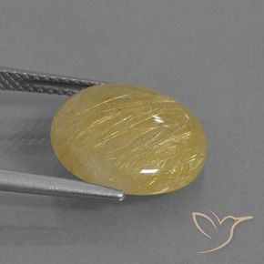 Rutile Quartz Gemstone in 13 mm (calibrated) Size for Sale, Rutile Quartz Stone in Golden-Yellow Color