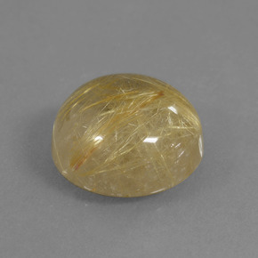 13.56 ct Golden Rutile Quartz Stone, Natural Rutile Quartz in Round Cabochon Shape for Sale