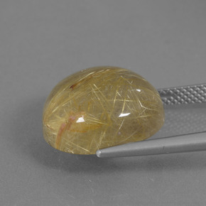 Rutile Quartz Gemstone in 15 mm (calibrated) Size for Sale, Rutile Quartz Stone in Very Light Golden-Brown Color