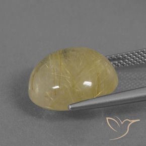 Rutile Quartz Gemstone in 14 mm (calibrated) Size for Sale, Rutile Quartz Stone in Tuscany Yellow Color