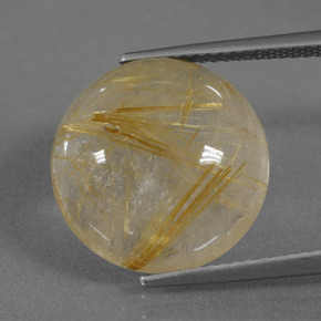 11.7ct Round Cabochon Colorless Golden Rutile Quartz for sale thumb image of 11.7ct Round Cabochon Colorless Golden Rutile Quartz (ID: 435531)