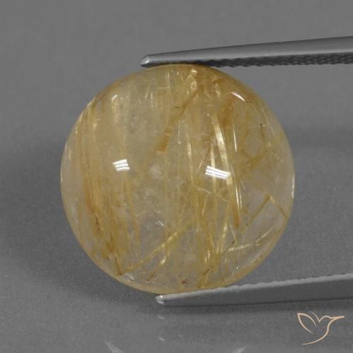 9.41ct Natural Golden-Yellow Rutile Quartz, Round, Translucent