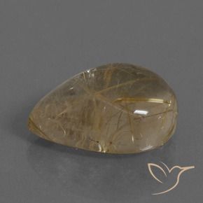 11.92 ct Brown Rutile Quartz Stone, Natural Rutile Quartz in Pear Cabochon Shape for Sale