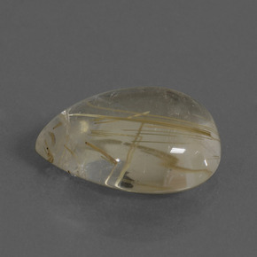 10.21 ct Yellow Rutile Quartz Stone, Natural Rutile Quartz in Pear Cabochon Shape for Sale