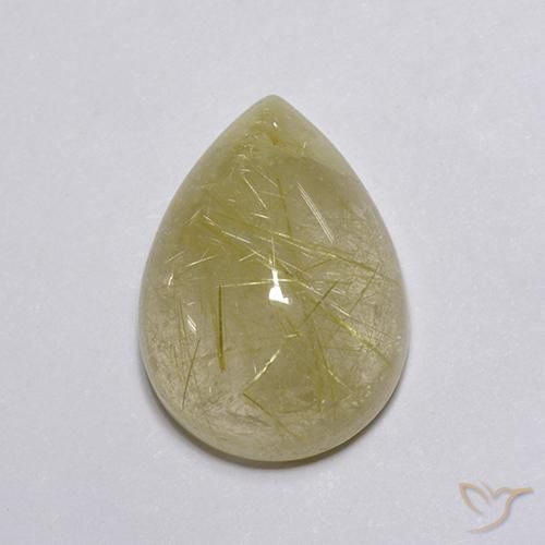 8.03 ct Pear Rutile Quartz, 15 x 11 mm From India, Photo A