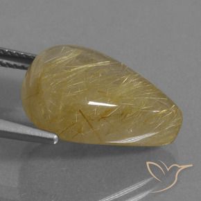 Rutile Quartz Gemstone in 18 x 13 mm (calibrated) Size for Sale, Rutile Quartz Stone in Very Light Golden-Brown Color
