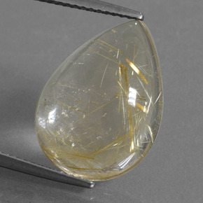 8.7ct Pear Cabochon Colorless Golden Rutile Quartz Gem for sale 8.7ct Pear Cabochon Colorless Golden Rutile Quartz Gem (ID: 435636)