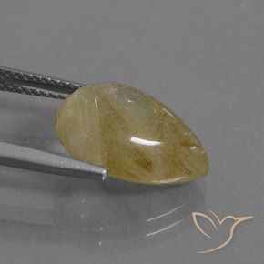 Rutile Quartz Gemstone in 14.8 x 10.9 mm Size for Sale, Rutile Quartz Stone in Very Light Golden-Brown Color
