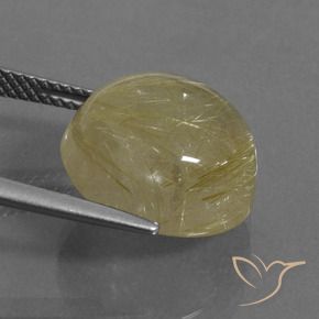Rutile Quartz Gemstone in 14 mm (calibrated) Size for Sale, Rutile Quartz Stone in Tuscany Yellow Color