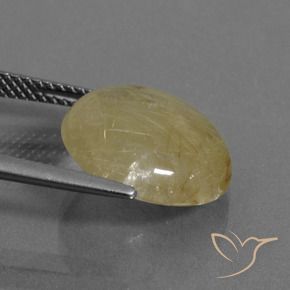 Rutile Quartz Gemstone in 14 mm (calibrated) Size for Sale, Rutile Quartz Stone in Very Light Golden-Brown Color
