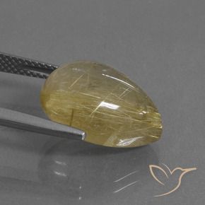 Rutile Quartz Gemstone in 16 x 12 mm (calibrated) Size for Sale, Rutile Quartz Stone in Very Light Golden-Brown Color