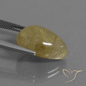 Rutile Quartz Gemstone in 16 x 12 mm (calibrated) Size for Sale, Rutile Quartz Stone in Very Light Golden-Brown Color