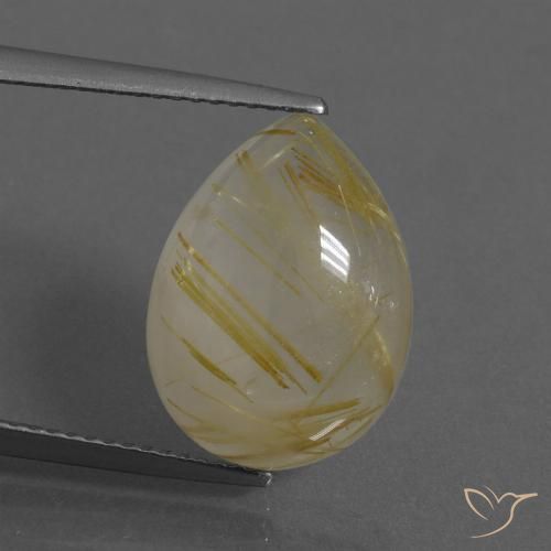 7.97ct Natural Tuscany Yellow Rutile Quartz, Pear Shape, Transparent