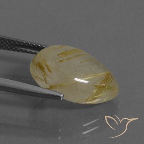 Rutile Quartz Gemstone in 16 x 12 mm (calibrated) Size for Sale, Rutile Quartz Stone in Tuscany Yellow Color