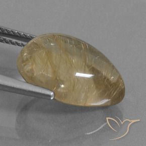Rutile Quartz Gemstone in 15.2 x 11.1 mm Size for Sale, Rutile Quartz Stone in Very Light Golden-Brown Color