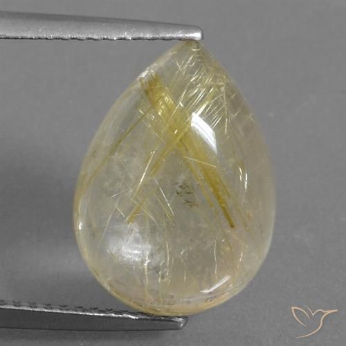 7.30ct Natural Pale Yellow Rutile Quartz, Pear Shape, Transparent